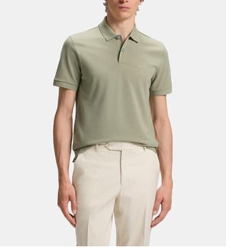 Polo modèle Pallas en coton biologique avec logo brodé - BOSS - Vert clair