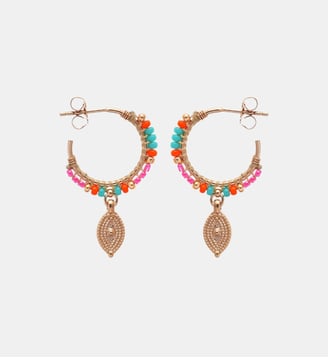 Boucles d'oreilles créoles perles et pampilles SADYA - Hipanema - Multicolore