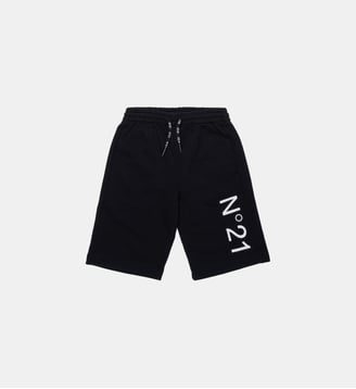 Fleece shorts with logo - N°21 - Noir