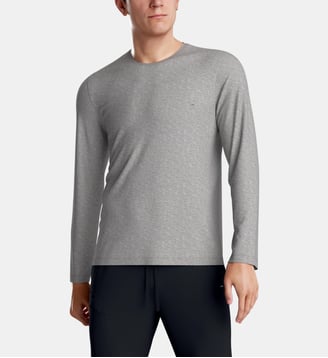 T-shirt à manches longues uni en coton - Eden Park - Gris clair