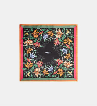 Carré de soie Tutti Fleuri 90 - Lancel - Noir et multicolore