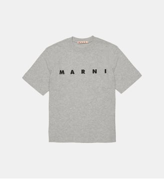 T-shirt en jersey avec logo - Marni - Inox gris mélangé