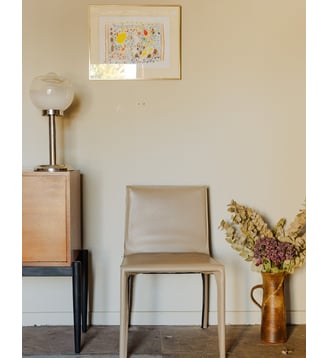 Chaise Knoll en cuir Alma N°861- Produit chiné - Debongout - Beige