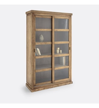 Vitrine, 2 portes coulissantes - La Redoute Interieurs - Bois clair naturel