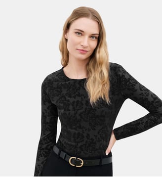 T-shirt tjosy - Motif floral - Caroll - Noir