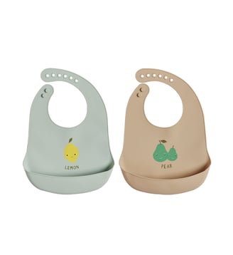 Lot de 2 bavoirs en silicone avec motifs OYOY