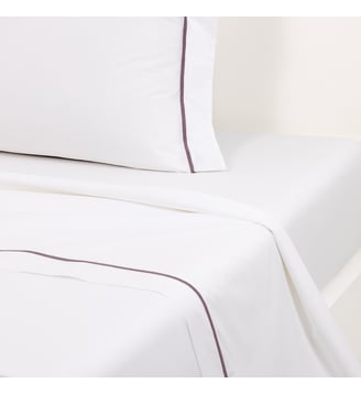 Drap plat en percale de coton - Yves Delorme - Iris