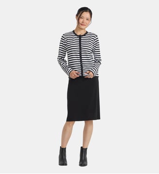 cardigan pression Astro à rayures - Agnès b. - Noir et blanc