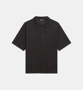 chemise Maui en jersey de lin noir - Agnès b. - Noir