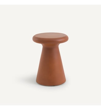 Bout de canapé de jardin, rond, en béton émaillé AM.PM