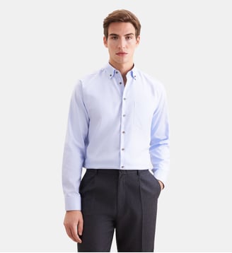 Chemise d'affaires 1/1 Regular Col boutonné - Seidensticker - Bleu