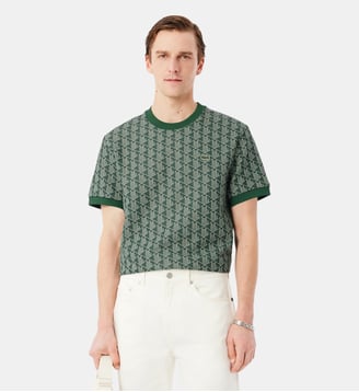 T-shirt jacquard monogramme - Lacoste - Vert