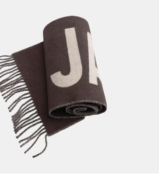 Écharpe L'Echarpe Jacquemus logo en laine - Jacquemus - Marron et beige