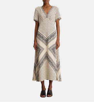 Robe longue imprimé bicolore - AHLAM - Pablo - Naturel