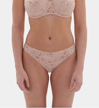 Slip Festive dentelle - Simone Pérèle - Rose pâle