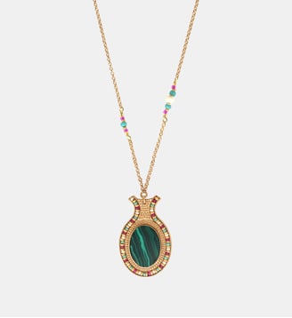 Collier fin pendentif   - Claudia - Satellite - Vert