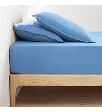 Drap housse lin lavé, bonnet 35 cm La Redoute Interieurs