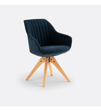 Fauteuil de bureau rotatif - La Redoute Interieurs - Bleu nuit