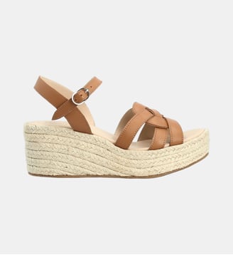 Sandale corde urbino - cuir lisse - Manfield - Camel