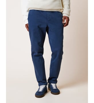 Pantalon élastique en tissu sergé - Faguo - Bleu foncé
