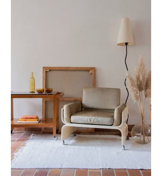 Grande chauffeuse space age Olivia N°68- Produit chiné - Debongout - Blanc