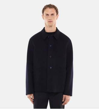 Blouson droit double face en laine Fursac