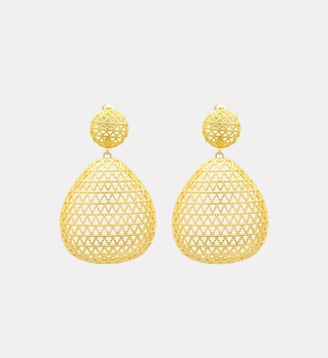 Boucles d'oreilles pendantes percées   - Betty - Satellite - Doré
