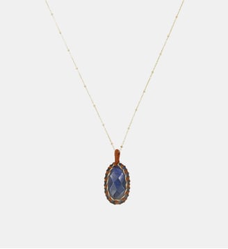 Colliers plaqué or CHAKRA - Nilaï - Bleu brut
