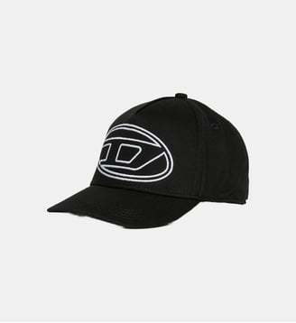 Casquette de baseball en gabardine avec logo Oval D - Diesel Kids - Noir
