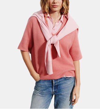 Polo maille plume - Bompard - Rose mochi
