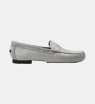 Mocassin palm beach - cuir imprimé façon animalier - Fairmount - Platine