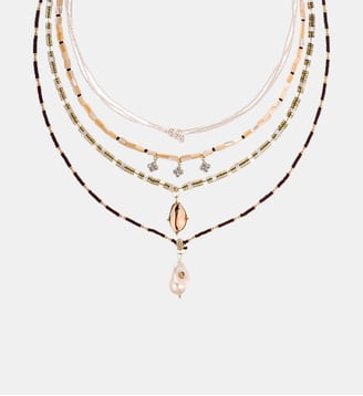 Collier multirangs avec perles et pampilles ALANA - Hipanema - Blanc