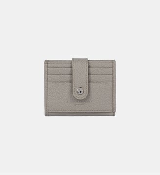 Porte-cartes signature en cuir - Lancaster - Mastic