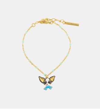 Bracelet fin Chihuahua et noeud papillon bleu - Les Néréides - Multicolore