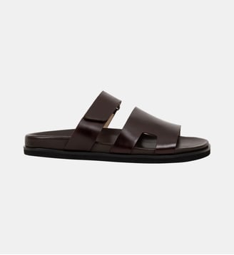 Sandales Plates Barry Cuir - Bobbies - Marron foncé