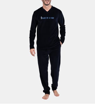 Pyjama en velours - Pilier de la nuit - Arthur - Noir