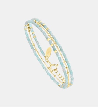 Bracelet 3 tours doré - shani - Caroline Najman - Bleu