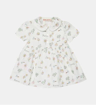 Robe à imprimé fleuri avec col arrondi - Marni - Blanc