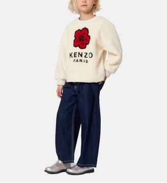 Sweat en polaire duveteuse - Kenzo Kids - Pale trench