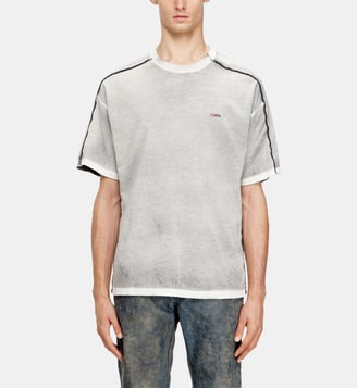 T-shirt en coton décontractée avec effet spray de couleur - Diesel - Gris clair