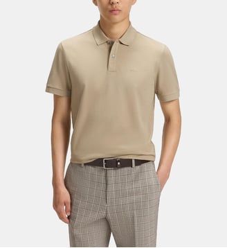 Polo modèle Pallas en coton biologique avec logo brodé BOSS