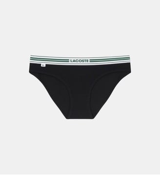 Culotte coton stretch ceinture contrastée - Lacoste - Noir