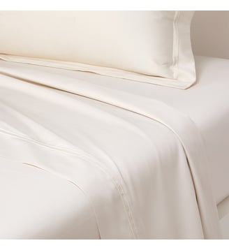 Drap plat en satin - Yves Delorme - Écru