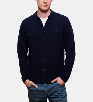Chemise en maille Laine & Cachemire marine - Atelier Privé - Marine