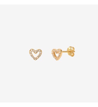 Paire de boucles d'oreilles Doré  MINA - Caroline Najman - Oxyde de zirconium blanc