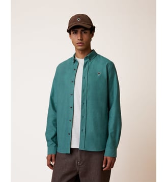 Chemise en tissu Oxford - Faguo - Vert clair grisé
