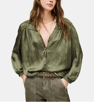 Chemise satinée Cessia - Ba&sh - Kaki
