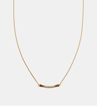 Collier en or jaune 9K avec diamants et quartz bruns - Aristocrazy - Or