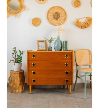 Commode sixties en bois Garance N°587- Produit chiné - Debongout - Bois foncé
