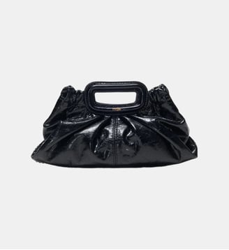 Milpli mini Clutch en cuir craquelé - Maje - Noir